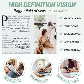 MARE AZZURO Oversized Reading Glasses 1.0 Women Stylish Readers 0 0.50 0.75 1.00 1.25 1.50 1.75 2.00 2.25 2.50 2.75 3.00 3.50 4.00 5.00 6.00 (Blue, 1.0x)