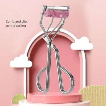 REVGOZU Eyelash Curlers with Small Eyelash Comb & Refill Pads, High On Lash Curler Stainless Steel E...