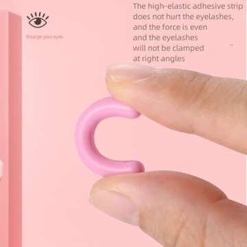 REVGOZU Eyelash Curlers with Small Eyelash Comb & Refill Pads, High On Lash Curler Stainless Steel Eyelash Makeup Tool for Eye-Opening & Lifted Lashes, Wide Angle Beauty Curling Natural Styling