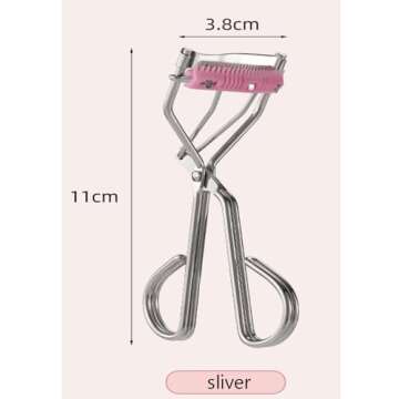 REVGOZU Eyelash Curlers with Small Eyelash Comb & Refill Pads, High On Lash Curler Stainless Steel Eyelash Makeup Tool for Eye-Opening & Lifted Lashes, Wide Angle Beauty Curling Natural Styling