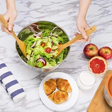 Wildone Mixing Bowls with Lids Set, 5PCS Stainless Steel Colorful Nesting Bowls with 3 Grater Attachments, Measurement Marks & Non-Slip Bottoms, Size 5, 3, 2, 1.5, 0.63 QT, Great for Mixing & Serving