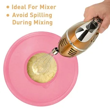 Wildone Mixing Bowls with Lids Set, 5PCS Stainless Steel Colorful Nesting Bowls with 3 Grater Attachments, Measurement Marks & Non-Slip Bottoms, Size 5, 3, 2, 1.5, 0.63 QT, Great for Mixing & Serving