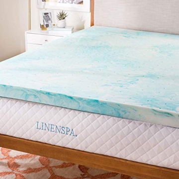 LINENSPA Gel Swirl Memory Foam Mattress Topper 3 Inch