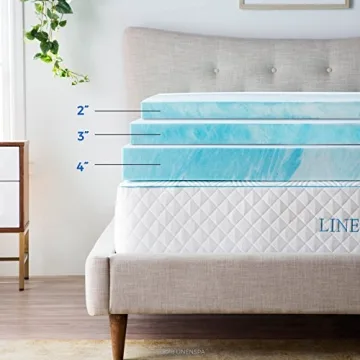 LINENSPA Gel Swirl Memory Foam Mattress Topper 3 Inch