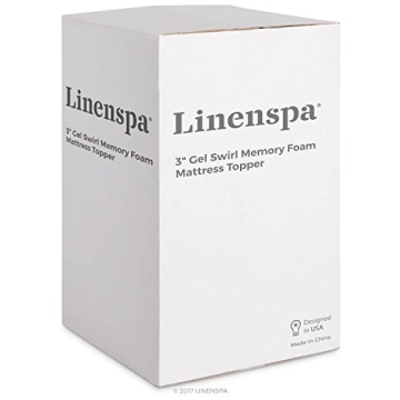 LINENSPA Gel Swirl Memory Foam Mattress Topper 3 Inch