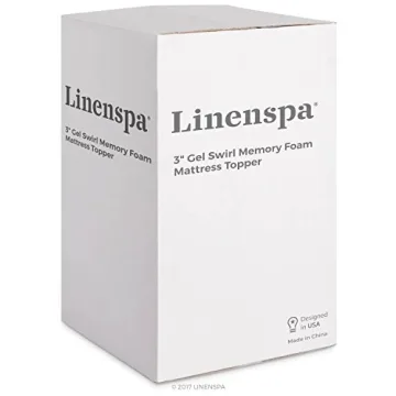LINENSPA Gel Swirl Memory Foam Mattress Topper 3 Inch