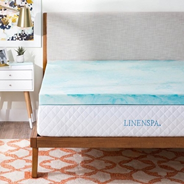 LINENSPA Gel Swirl Memory Foam Mattress Topper 3 Inch
