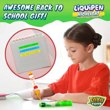 YoYa Toys Liquipen Highlighters - Liquid Motion Bubbler Pens Sensory Toy (3 Pack) - Highlights Like a Regular Highlighter Marker Pen - Colorful Timer Pens - Fun & Cool Fidget Toys for Kids & Adults