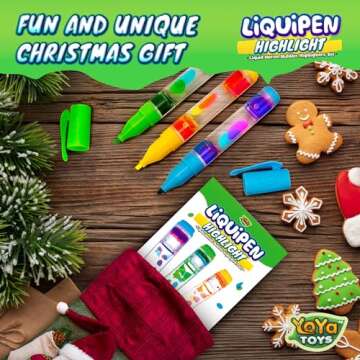 YoYa Toys Liquipen Highlighters - Liquid Motion Bubbler Pens Sensory Toy (3 Pack) - Highlights Like a Regular Highlighter Marker Pen - Colorful Timer Pens - Fun & Cool Fidget Toys for Kids & Adults