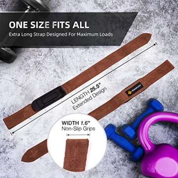 M MANUEKLEAR Weightlifting Wrist Straps with Cushion Wrist Loop,Leather Weight Lifting Wrist Straps for Deadlifts, Powerlifting, Heavy Shrug for Men/Women