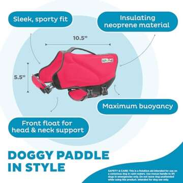 Outward Hound Dawson Pink Dog Life Jacket for Safety