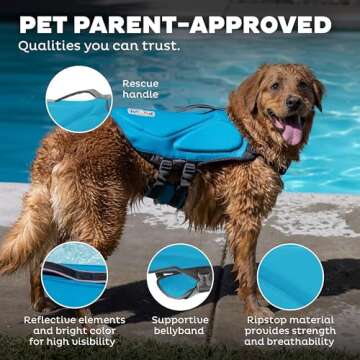 Outward Hound Dawson Pink Dog Life Jacket for Safety