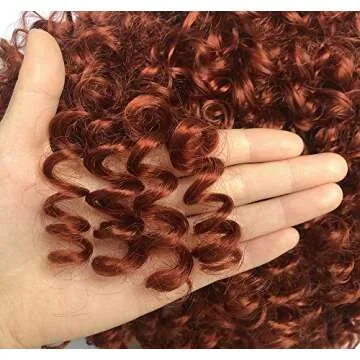 ANNIVIA Curly Afro Wig with Bangs Short Kinky Curly Wigs for Black Women Synthetic Fiber Soft Hair Short Curly Afro Wig (Orange)