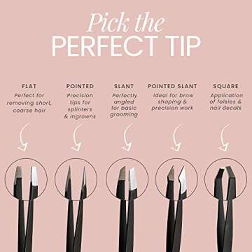 High-Precision 5-Piece Tweezer Set by Tweezer Guru