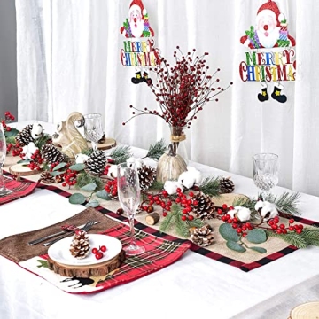 DearHouse 6Ft Berry Christmas Garland with Pinecones