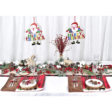 DearHouse 6Ft Berry Christmas Garland with Pinecones