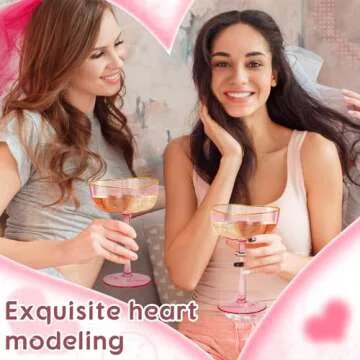 Didaey Valentine's Heart Shaped Champagne Flutes for Celebrations