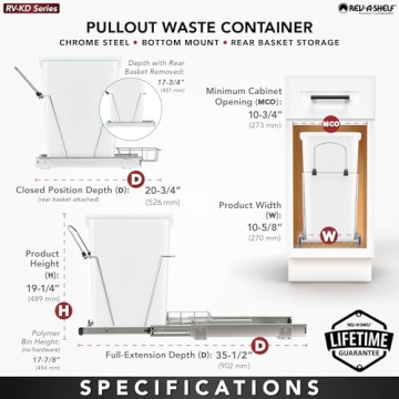 Rev-A-Shelf Pullout Trash Can for Kitchen Cabinets