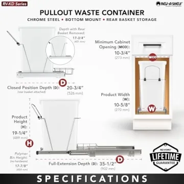 Rev-A-Shelf Pullout Trash Can for Kitchen Cabinets