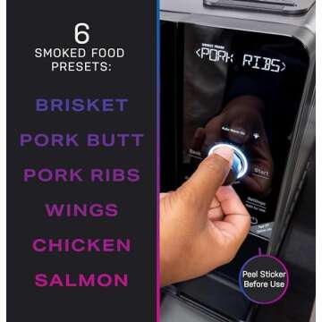 GE Profile™ Smart Indoor Pellet Smoker, with Active Smoke Filtration, 5 Smoke Control Settings, WiFi Connected, Electric, Countertop BBQ Appliance, Black
