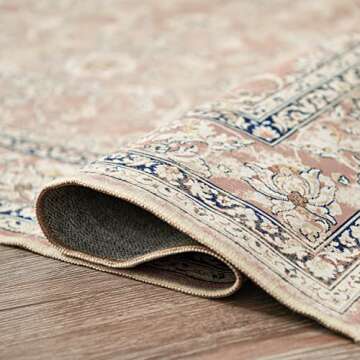 jinchan 5x7 Washable Vintage Area Rug for Living Dining