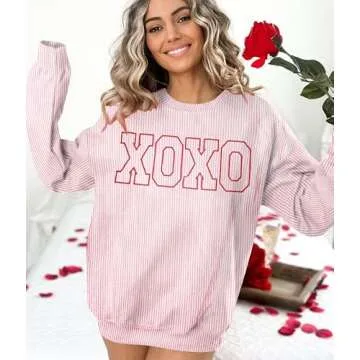 MNLYBABY Cute Love Heart Shirts for Women - Valentine's Sweatshirt