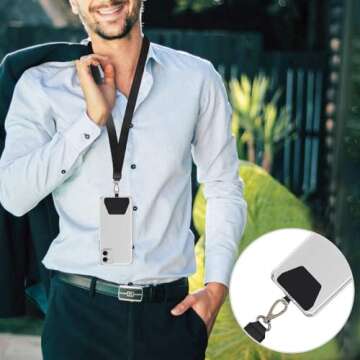 COCASES 4 Pack Phone Tether Tab, Phone Strap Replacement Part for Cell Phone, Safety Lanyard Patch (...