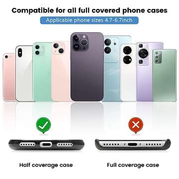 COCASES 4 Pack Phone Tether Tab, Phone Strap Replacement Part for Cell Phone, Safety Lanyard Patch (Black x4)