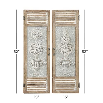 Deco 79 Metal Tree Wall Decor Set for Rustic Charm