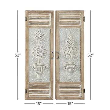 Deco 79 Metal Tree Wall Decor Set for Rustic Charm