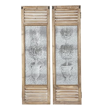 Deco 79 Metal Tree Wall Decor Set for Rustic Charm