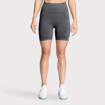 Aoxjox Vital Seamless Biker Shorts for Women High Waist Workout Booty Running Yoga Short 5" (Vital N...