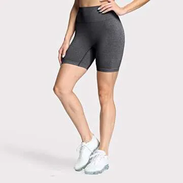 Aoxjox Vital Seamless Biker Shorts for Women - Charcoal Grey