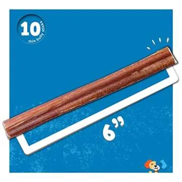 Jack&Pup Premium Thin Dog Bully Sticks 6 inch Bully Sticks for Dogs, (10 Pack) Healthy Dog Treats Bully Sticks Odor Free Bully Sticks for Small Dogs - 100% Beef Dog Chews, Pizzle Chew Sticks for Dogs