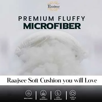 raajsee 18X18 Pillow Inserts (White, Set of 2), Soft Cotton Covering Down Alternative - Square Pillow Stuffing Fluffy Pillow Forms Sham Stuffer for Sofa Couch Living Room