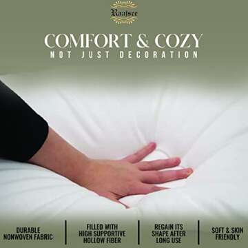 raajsee 18X18 Pillow Inserts (White, Set of 2), Soft Cotton Covering Down Alternative - Square Pillow Stuffing Fluffy Pillow Forms Sham Stuffer for Sofa Couch Living Room