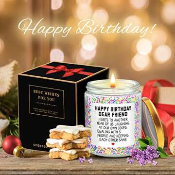 LOTICONA Happy Birthday Women Candle Gift for Friends