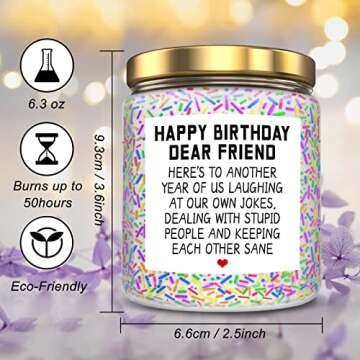 LOTICONA Happy Birthday Women Candle Gift for Friends