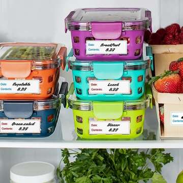 Risepekt Freezer Labels, 300 Pcs Removable Food Storage Labels for Containers, 1x3 inch, Waterproof, Oil Resistant, No-Residue, Super Sticky, for Kitchen, Restaurants, Grocery Stores, Markets