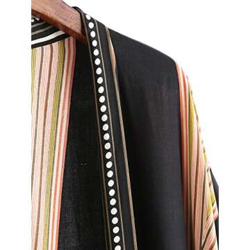 SweatyRocks Women Kimono Vintage Floral Beach Cover Up Vintage Floral X-Large