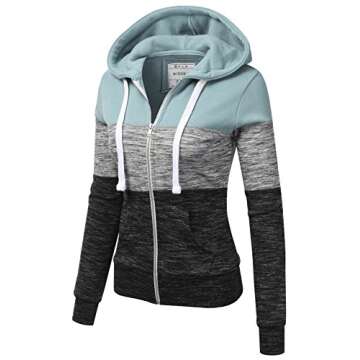 DOUBLJU Lightweight Thin Zip-Up Casual Hoodie Jackets for Womens with Plus Size