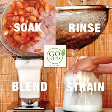 GO NUTS Nut Milk Bag 2 Pack Premium Quality BPA Free Nylon Plant-Based Milk Strainer, washable & Reu...