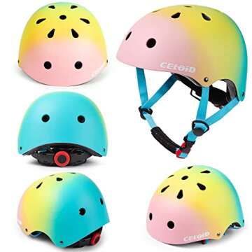 CELOID Multi-Sport Kids Bike Helmet - Adjustable Protection for Ages 5-9