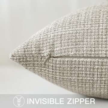 OTOSTAR Linen Pillow Cover 22x22 Inch for Home Decor