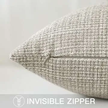 OTOSTAR Linen Pillow Cover 22x22 Inch for Home Decor