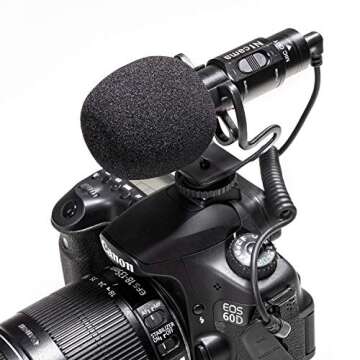Nicama SGM8 Camera Shotgun Microphone, External Video Mic with Shock Mount 1 Windscreen Muff Compatible with iPhone Android Smartphones Vlogging Interview, DSLR Cameras Canon Nikon Sony Camcorders