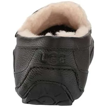 UGG Men's Ascot Slipper - Cozy Black Leather Comfort