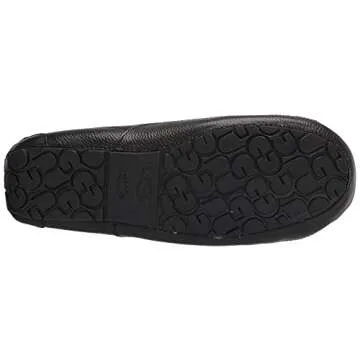 UGG Men's Ascot Slipper - Cozy Black Leather Comfort