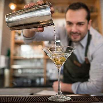 LIVEHITOP Cocktail Shaker Set, Stainless Steel Bartending Kit with 25 oz Martini Shaker, Jigger, Str...