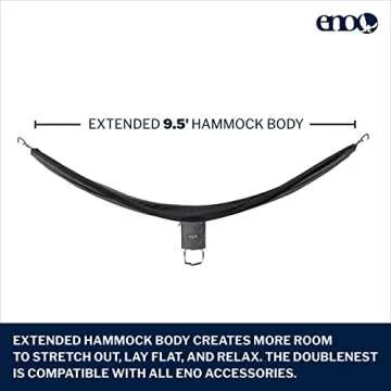 ENO DoubleNest Hammock with Atlas Straps - Lightweight, Portable, 1 to 2 Person Hammock - for Campin...